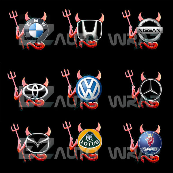 3D Devil Demon Decal Sticker Emblem (Chrome / Gold / Red / 2n Gen)