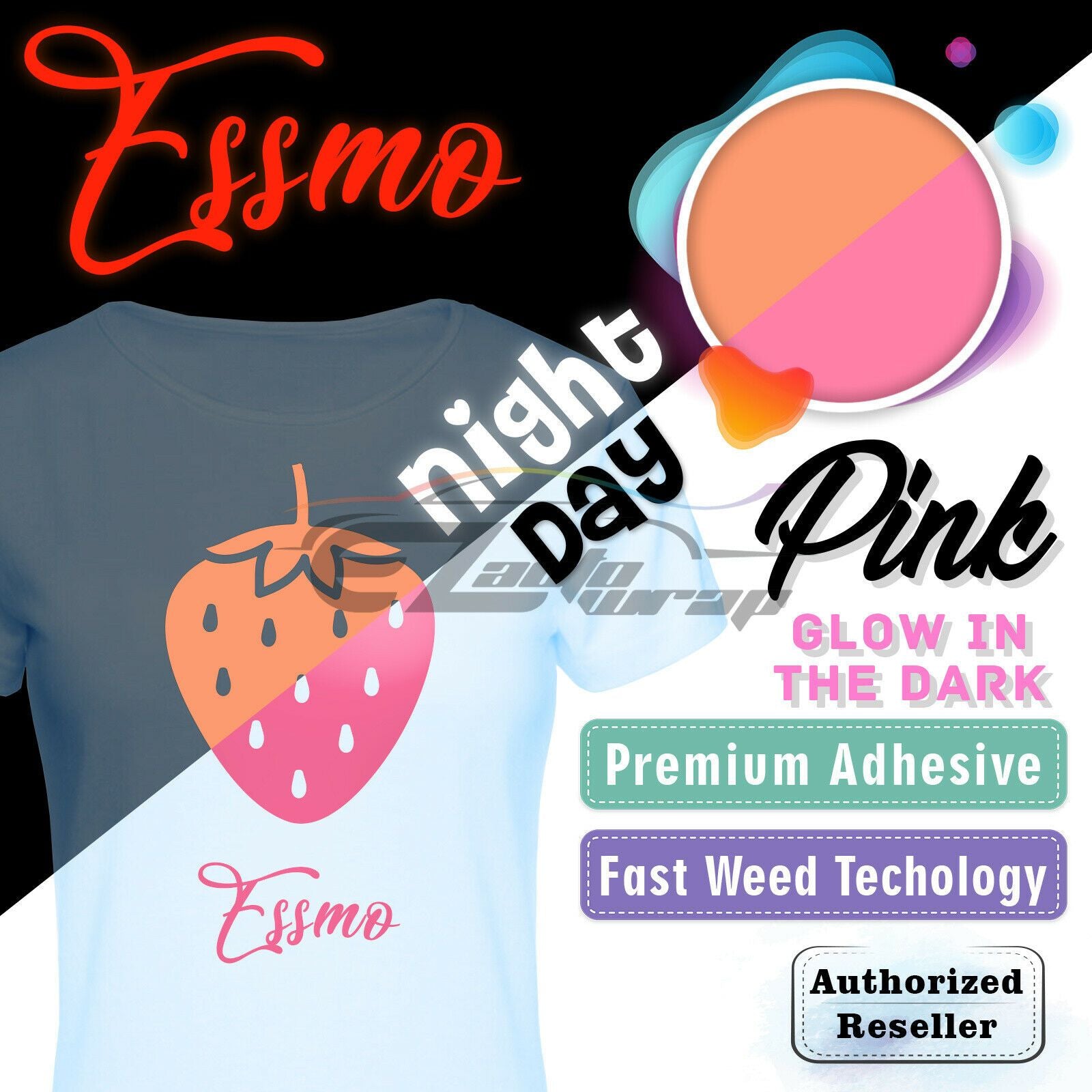 Essmo™ Glow in the Dark Pink Heat Transfer Vinyl HTV GD04