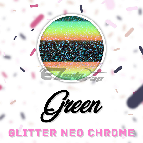 ESSMO™ Green Neo Chrome Glitter Holographic Sparkle Heat Transfer Vinyl HTV DHFL02