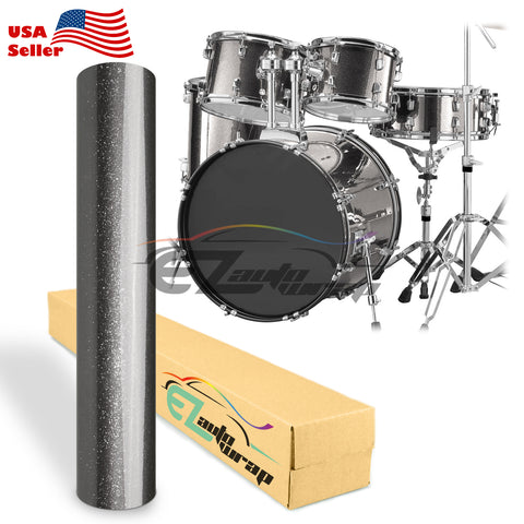 Drum Wrap Vinyl Kit Gloss Diamond Glitter Gray