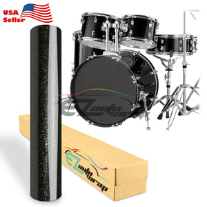 Drum Wrap Vinyl Kit Gloss Diamond Glitter Black