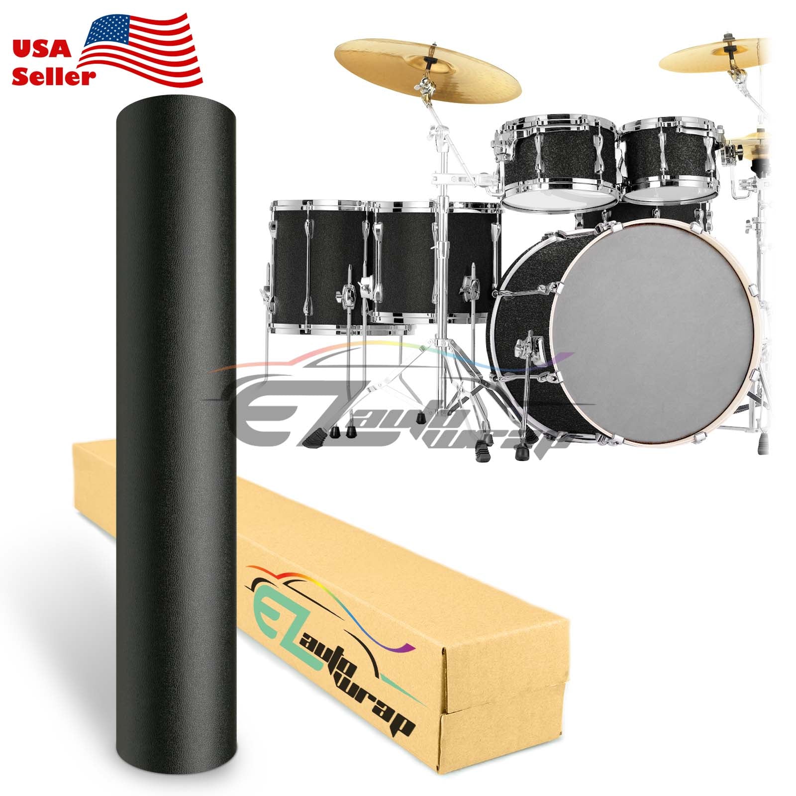 Drum Wrap Vinyl Kit Matte Textured Black