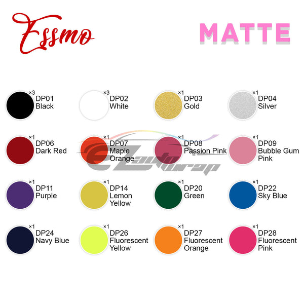20pcs 16 Colors Matte Heat Transfer Vinyl 12"x10" HTV Bundle