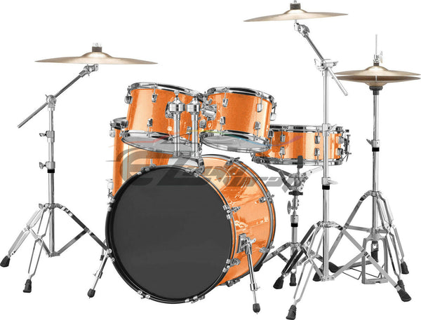 Drum Wrap Vinyl Kit Gloss Diamond Glitter Orange