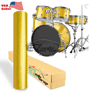 Drum Wrap Vinyl Kit Gloss Diamond Glitter Yellow