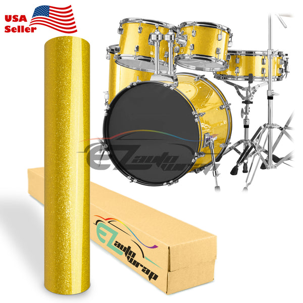 Drum Wrap Vinyl Kit Gloss Diamond Glitter Yellow