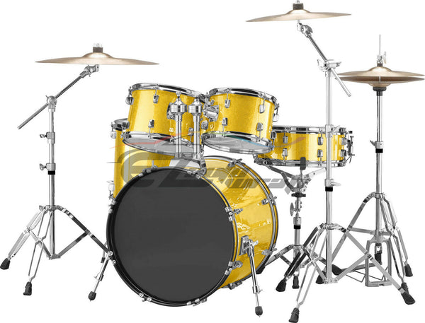 Drum Wrap Vinyl Kit Gloss Diamond Glitter Yellow