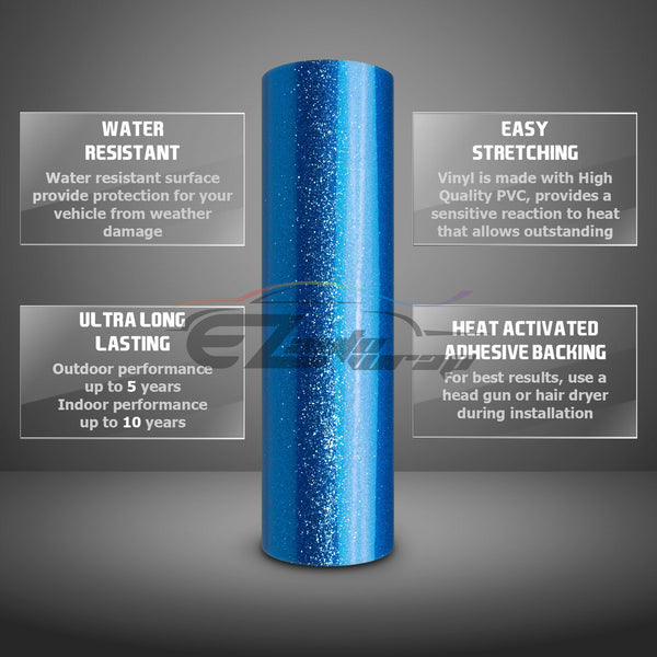 Drum Wrap Vinyl Kit Gloss Diamond Glitter Royal Blue