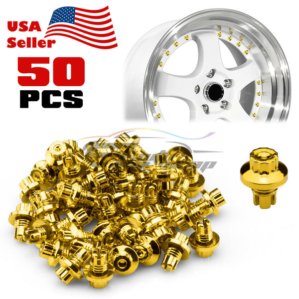 50pcs Flat Wheel Rivets PC-WRL02 (Blue / Gold / Purple / Red / Silver)