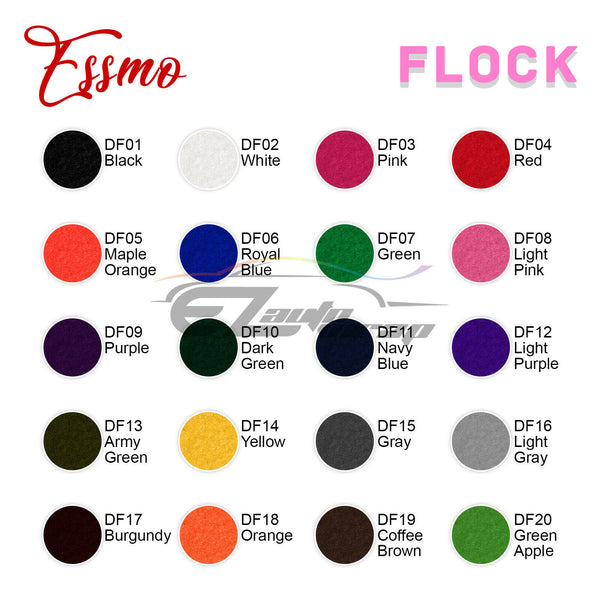 20pcs 20 Colors Flock Heat Transfer Vinyl 12"x10" HTV Bundle