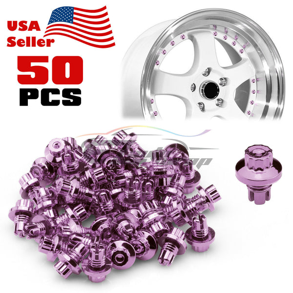 50pcs Flat Wheel Rivets PC-WRL02 (Blue / Gold / Purple / Red / Silver)