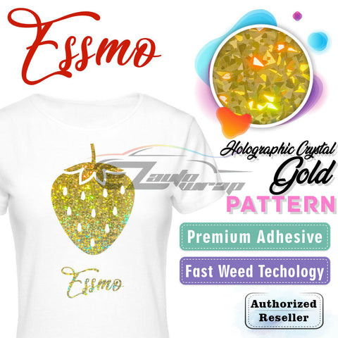 ESSMO™ Holographic Crystal Gold Pattern Heat Transfer Vinyl HTV SP07