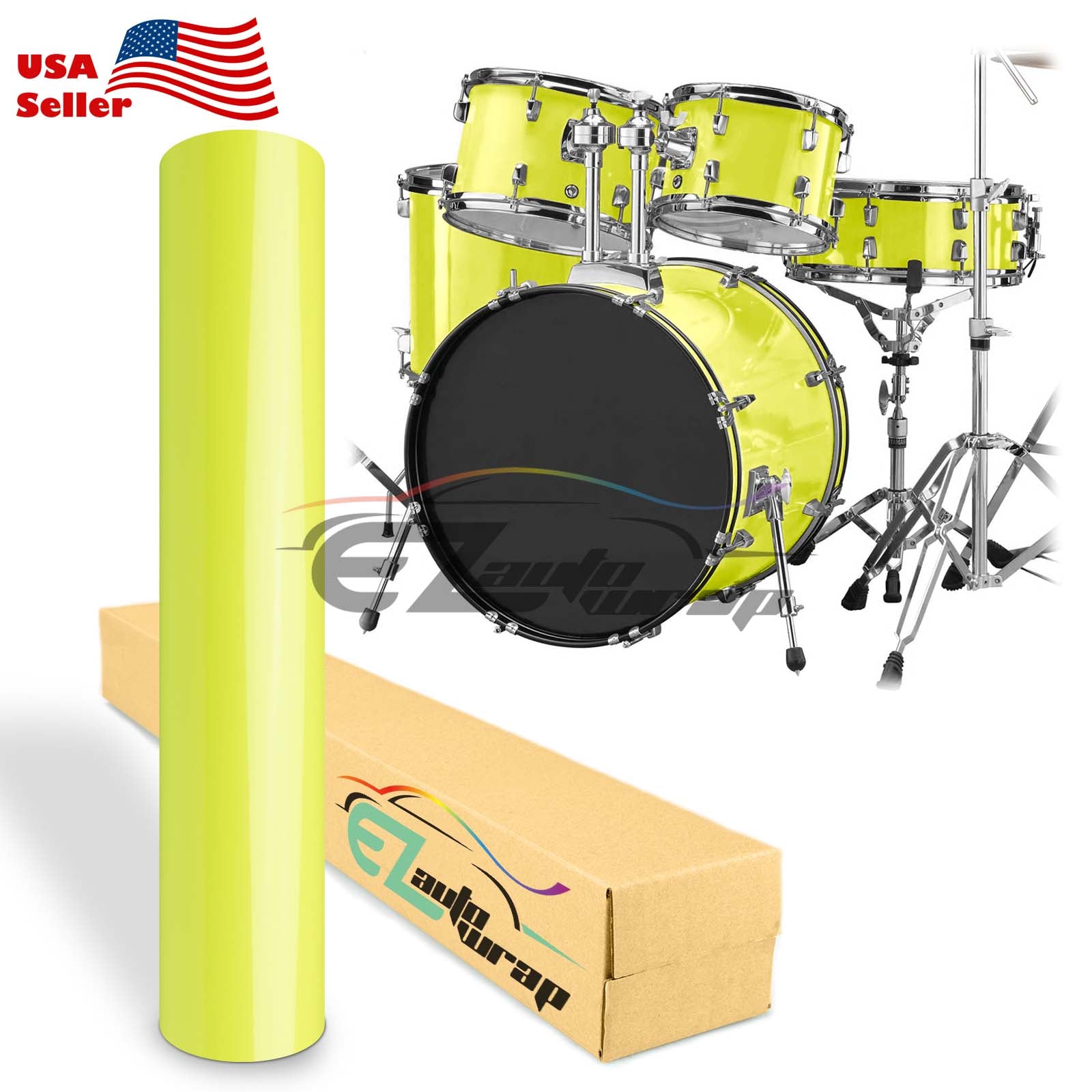 Drum Wrap Vinyl Kit Gloss Lime Green