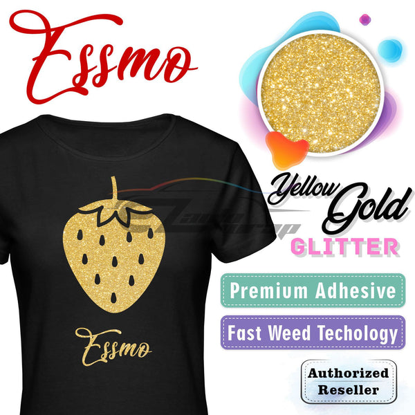 ESSMO™ Yellow Gold Glitter Sparkle Heat Transfer Vinyl HTV DG02