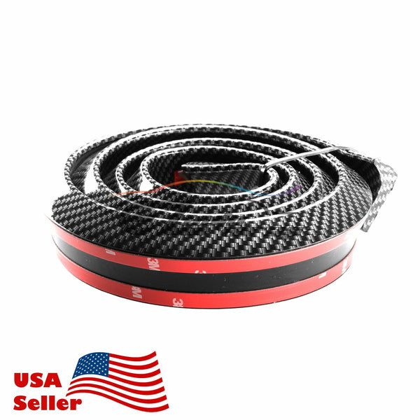 Carbon Fiber Black Rubber Rear Roof Trunk Spoiler Wing 5ft/60"