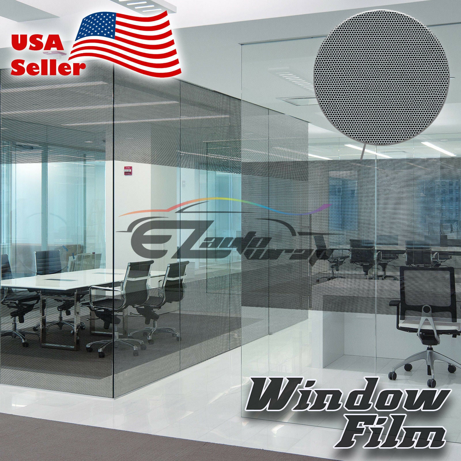 Black Dot Static Glass Window Film #42