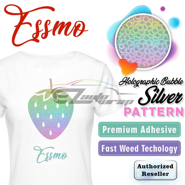 ESSMO™ Holographic Bubble Silver Pattern Heat Transfer Vinyl HTV SP06