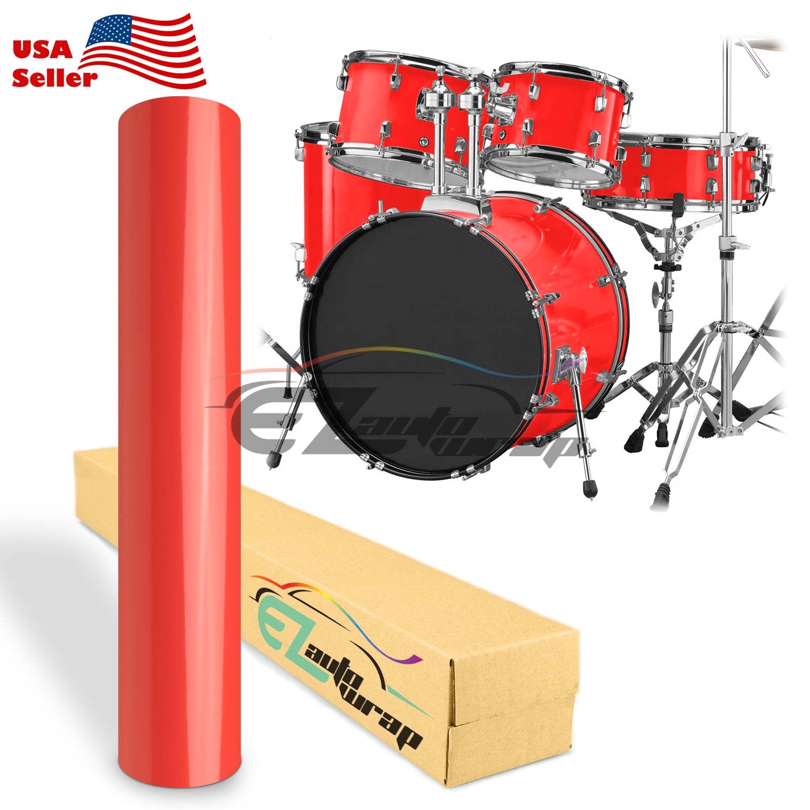 Drum Wrap Vinyl Kit Gloss Red