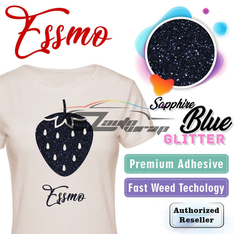 ESSMO™ Saphire Blue Glitter Sparkle Heat Transfer Vinyl HTV DG18