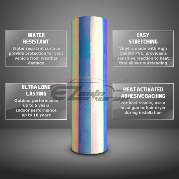 6pcs 4"x6" Rainbow Neo Chrome GMC Emblem Overlay