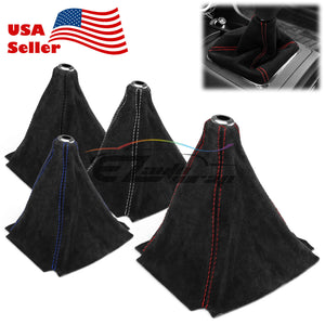 gear stick leather cover Shifter Boot Cover Black Genuine Leather Alcantara Suede (with 4 color – EzAuto Wrap