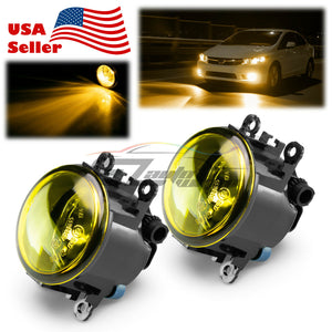 Pair Fog Light Lamp Yellow Lens Upgrade Aftermarket OEM Replacement H11 Bulb F4
