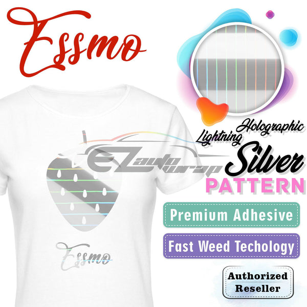 ESSMO™ Holographic Lightning Silver Pattern Heat Transfer Vinyl HTV SP13