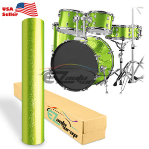 Drum Wrap Vinyl Kit Gloss Diamond Glitter Lime Green