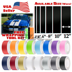 Racing Stripe 3D Carbon Fiber Matte 2" 4" 6" 8" 10" 12" / 25FT