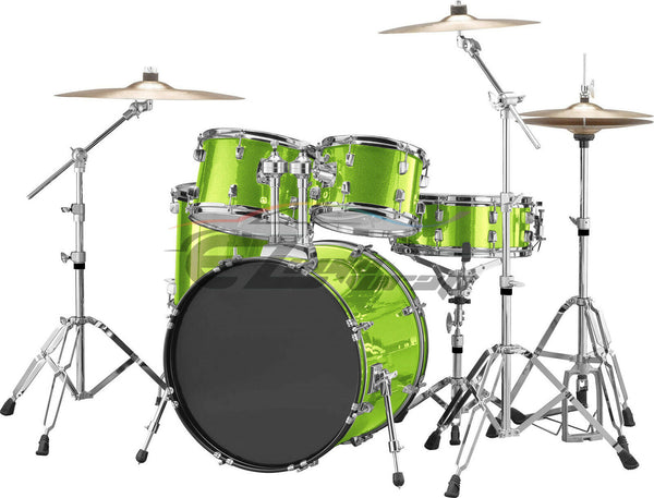 Drum Wrap Vinyl Kit Gloss Diamond Glitter Lime Green