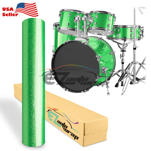 Drum Wrap Vinyl Kit Gloss Diamond Glitter Green