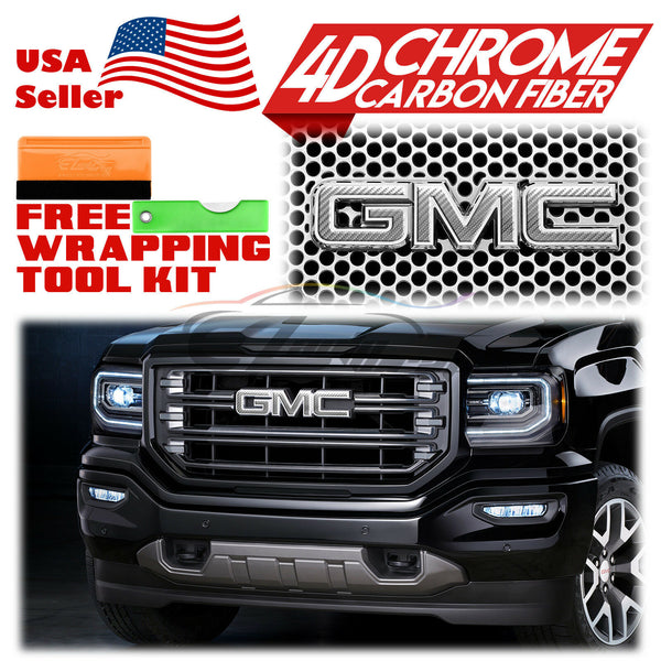 6pcs 4"x6" Chrome Pattern GMC Emblem Overlay