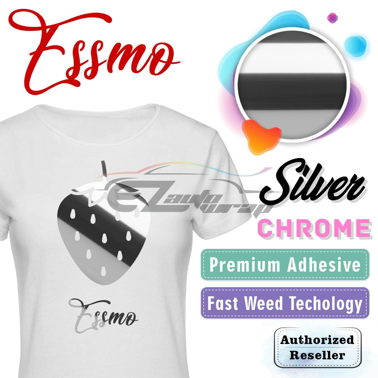 ESSMO™ Silver Chrome Heat Transfer Vinyl HTV DS02
