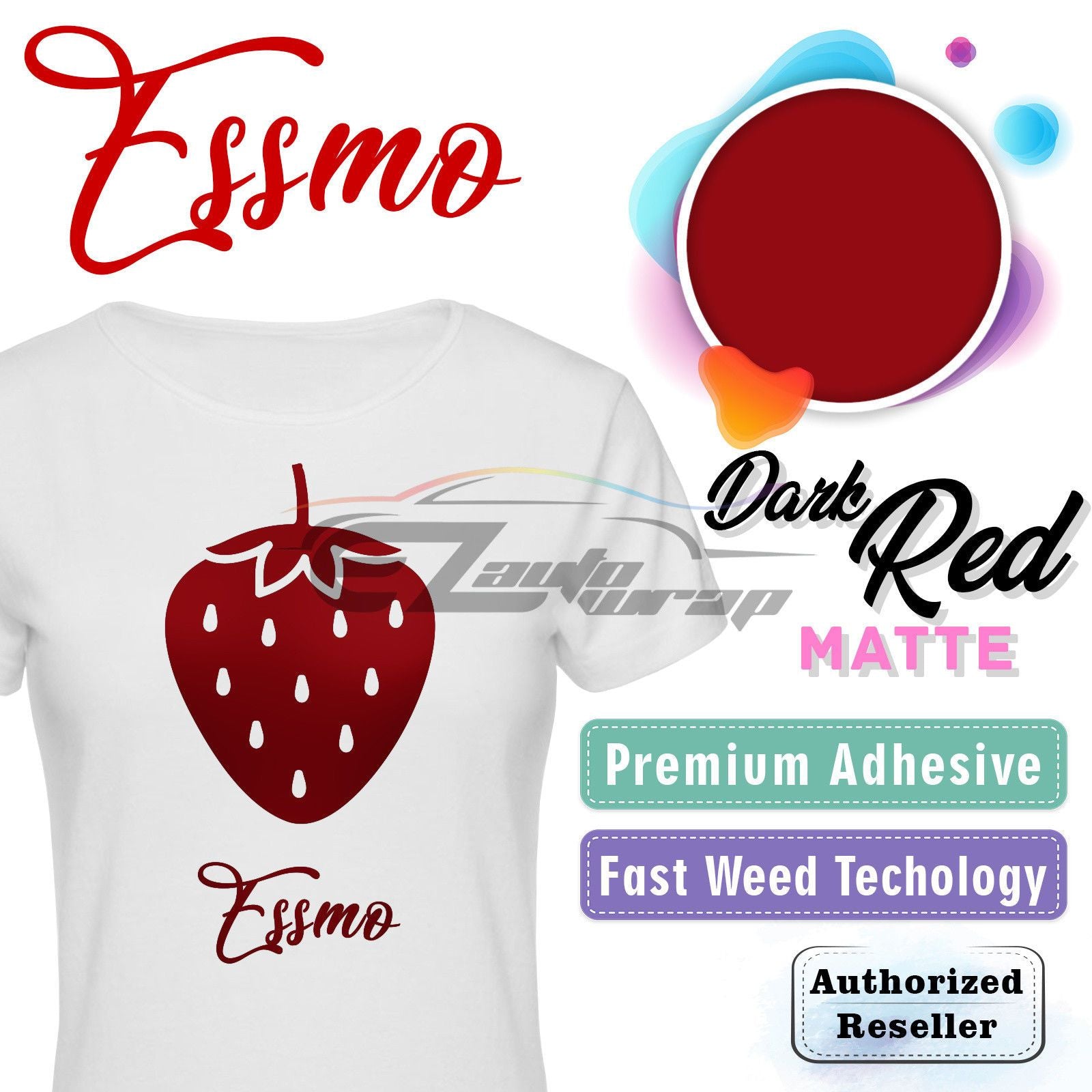 ESSMO™ Dark Red Matte Solid Heat Transfer Vinyl HTV DP06