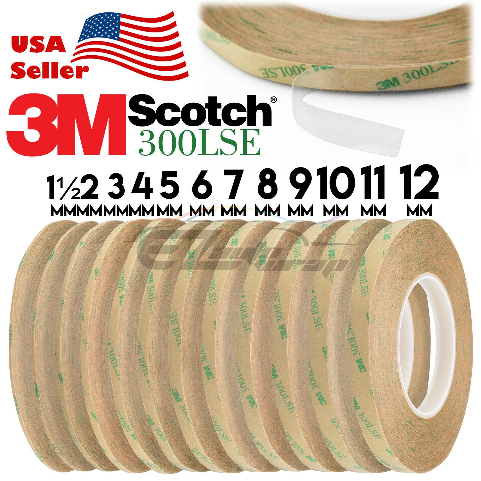 3M™ 300LSE Double Sided Clear Tape 55M 180FT Phone Screen LCD (1.5mm / 2mm / 3mm / 4mm / 5mm / 6mm / 7mm / 8mm / 9mm / 10mm / 11mm / 12mm)