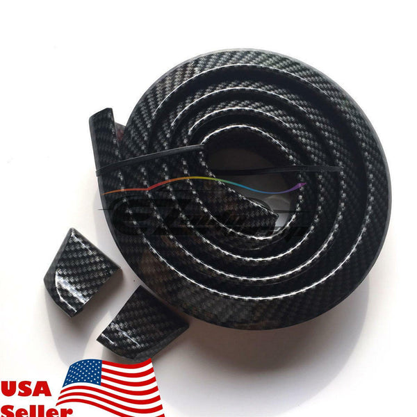 Carbon Fiber Black Rubber Rear Roof Trunk Spoiler Wing 5ft/60"