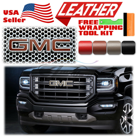 6pcs 4"x6" Leather Texture GMC Emblem Overlay
