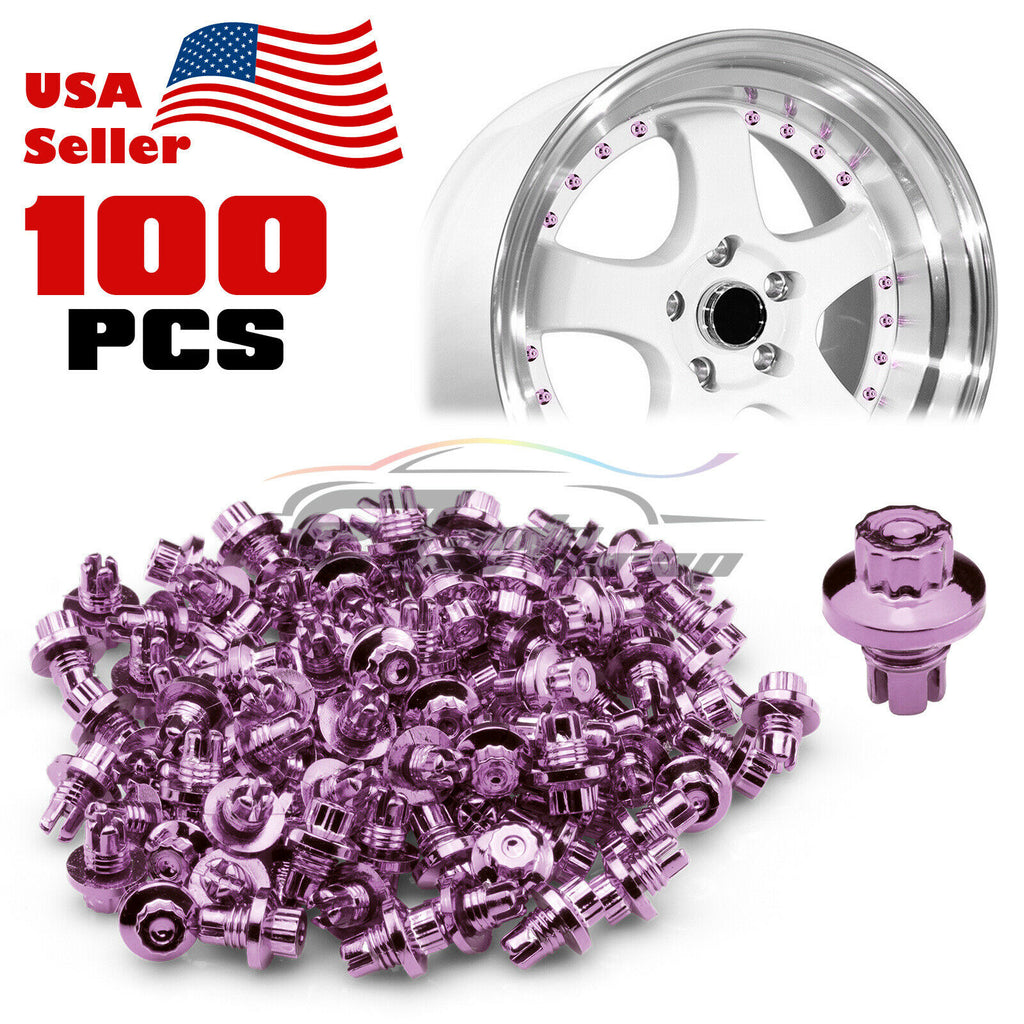 100-Pack Chrome Plastic Wheel Rivet Nuts – Fake Rim Bolts, Decorative (QWX, Germany)