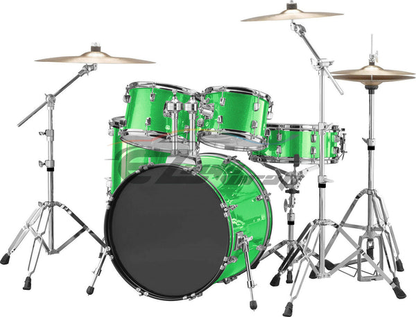 Drum Wrap Vinyl Kit Gloss Diamond Glitter Green