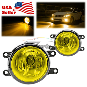 Pair of Fog Light Lamp Yellow Lens Upgrade Replacement with Bulbs For Toyota T3