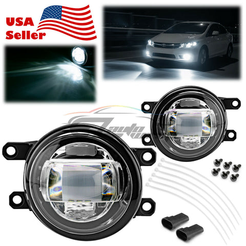 Newest Pair LED Fog Light Clear Lens Upgrade Aluminum Body For Toyota Lexus T1