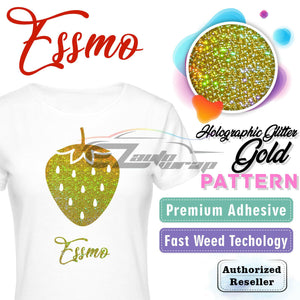 ESSMO™ Holographic Glitter Gold Pattern Heat Transfer Vinyl HTV SP11