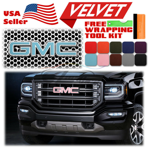 6pcs 4"x6" Velvet Suede Texture GMC Emblem Overlay