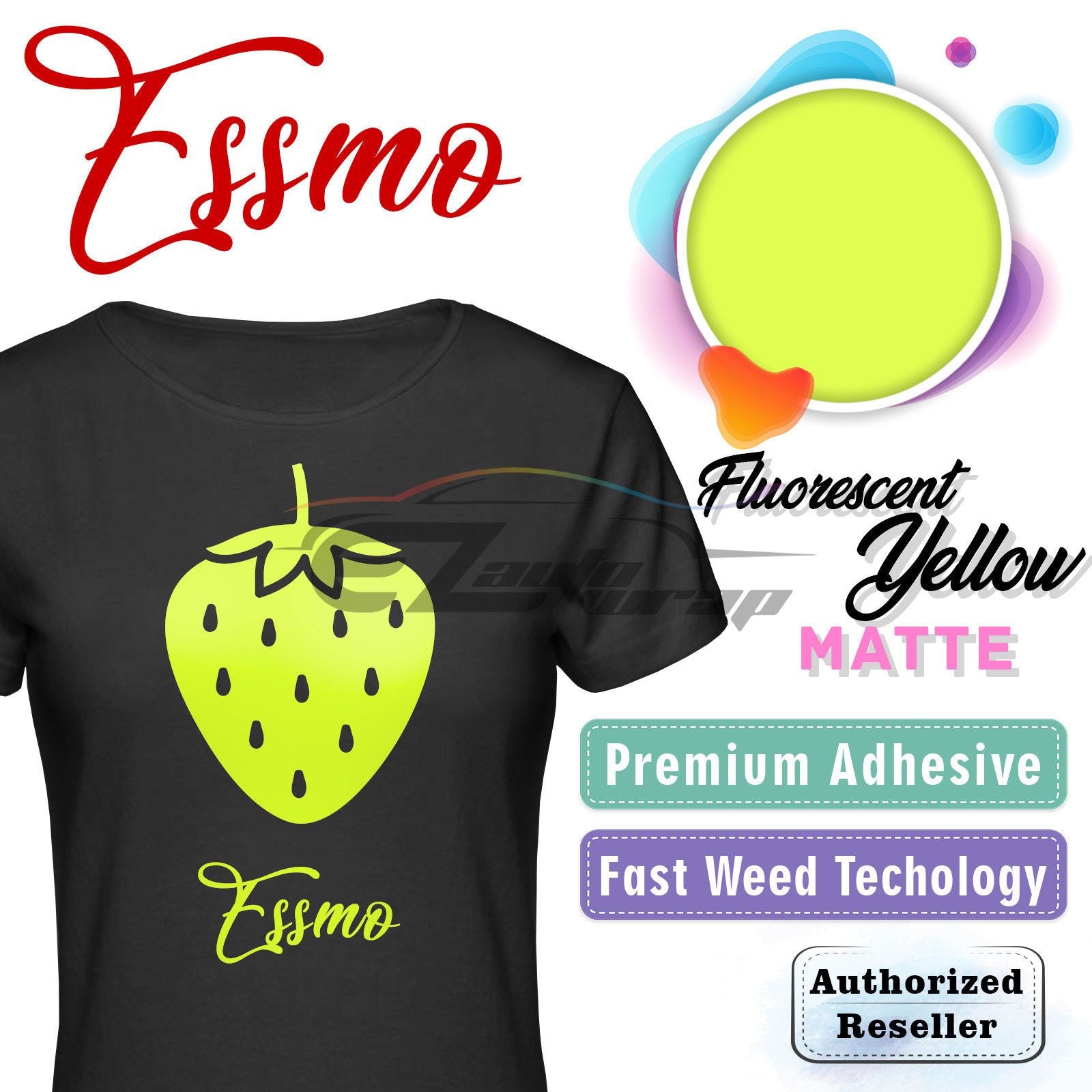 ESSMO™ Fluorescent Yellow Matte Solid Heat Transfer Vinyl HTV DP26