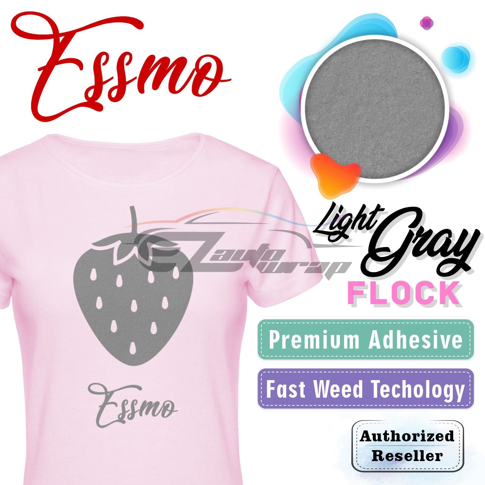 ESSMO™ Light Gray Flock Heat Transfer Vinyl HTV DF16
