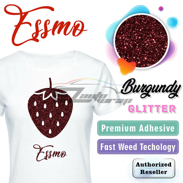 ESSMO™ Burgundy Glitter Sparkle Heat Transfer Vinyl HTV DG24