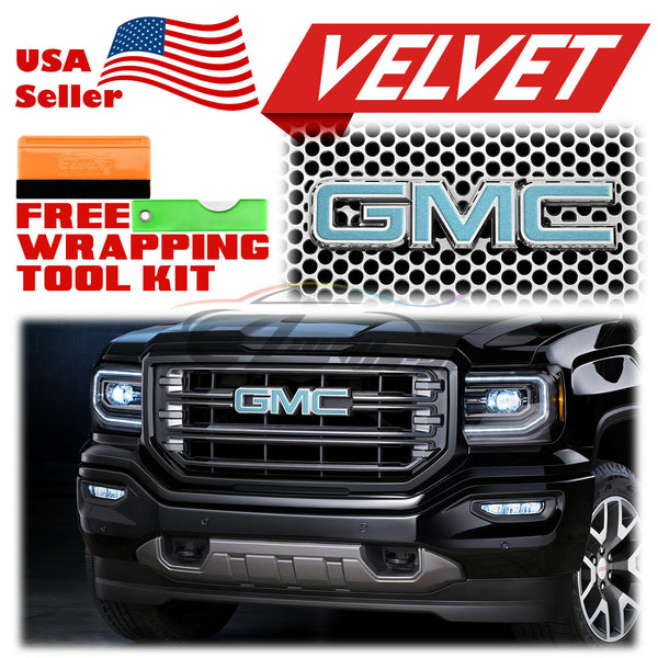 6pcs 4"x6" Velvet Suede Texture GMC Emblem Overlay