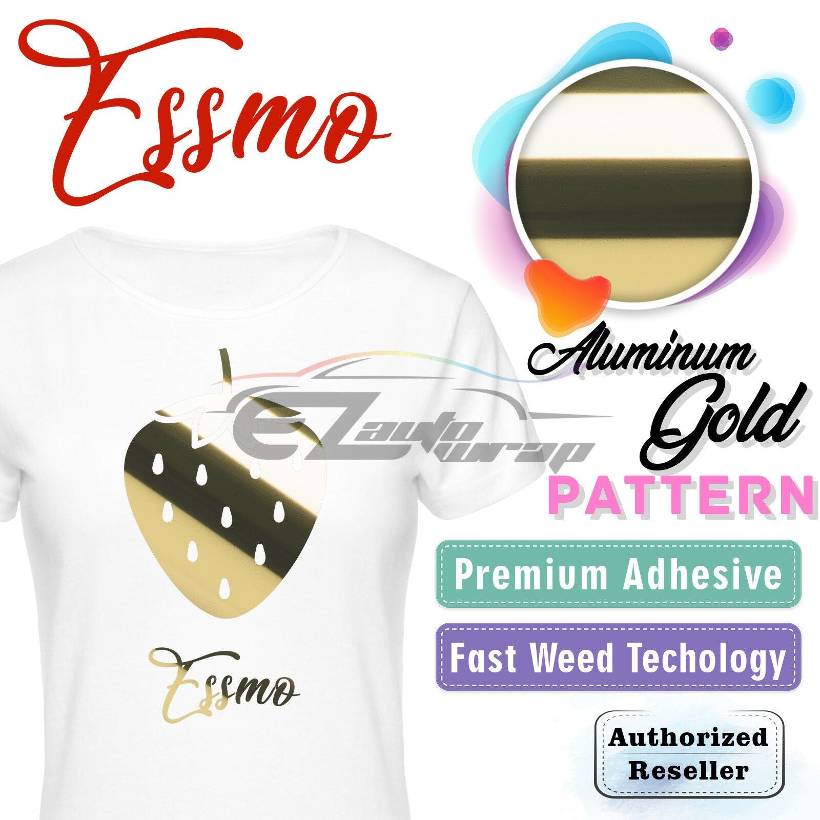 ESSMO™ Aluminum Gold Pattern Heat Transfer Vinyl HTV SP01