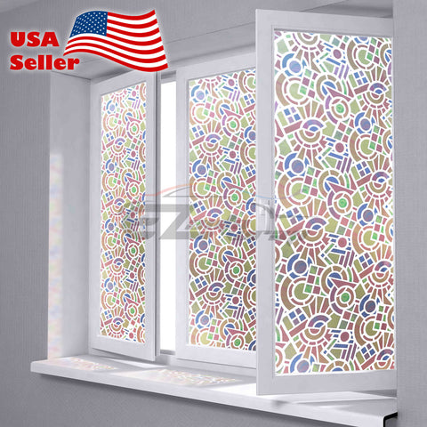 Frosted Colored Brick Tile Glass Window Film 5022