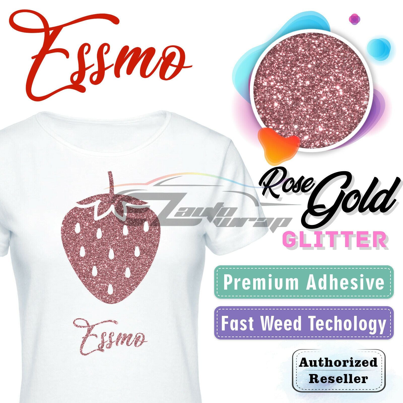 ESSMO™ Rose Gold Glitter Sparkle Heat Transfer Vinyl HTV DG25
